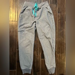 Figs Gray Jogger Scrub Pants with Elastic Waistband